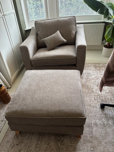Cuddle chair with footstool - chair,
