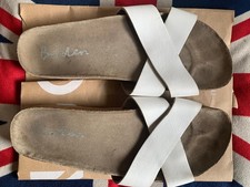 Boden white leather Slides