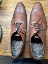 Men’s All Leather Brown Jimmy Bee Lace Up Shoes , pointed Toe