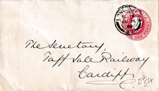 TAFF VALE RAILWAY: 1904 Cover to 'The Secretary' From WH Smith & Co., London