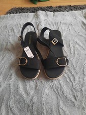 Ladies Black Sandal/wedges