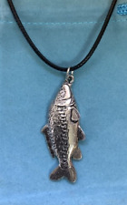 Mirror Carp Silver Pewter Pendant On A Cord