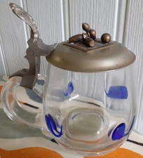 Antique German Jugendstil  Freiherr Von Poschinger Glass Beer Stein circa 1900