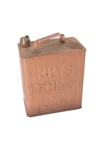 Vintage roys oil can gallon - vintage,