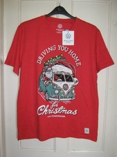 Men's TU Red VW Campervan Christmas Short Sleeve T-Shirt Size XL New