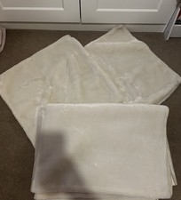 The White Company Cream Faux Fur Throw & 2 Cushions Used Excellent Condition