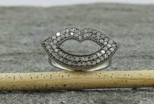 Pave Diamond Lips Ring 925