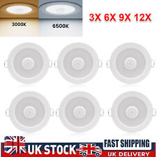 12x Round PIR Sensor Motion LED Downlight Night Light Recessed Ceiling Spot Lamp