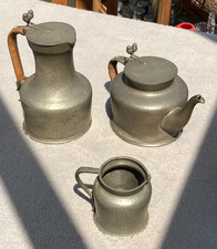 Vintage Brufords Devon Pewter Set, Tea pot 800ml, Coffee Pot 1L, Milk Jug 250ml