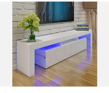 160cm Large TV Unit TV Stand Cabinet Sideboard with RGB LED Lights Living Room