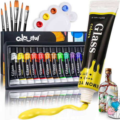 Acrylic glass paint set - paint, 6
