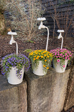 Set Of 3 Vintage Metal Plant