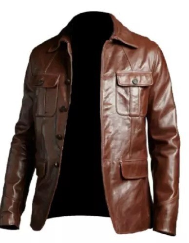 Men blazer coat biker - coat, brown