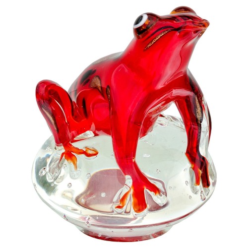 Red jungle frog glass - red,