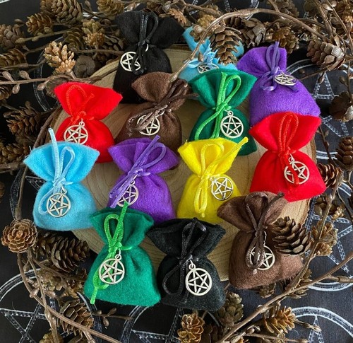 Herb charm spell bag with - herb,