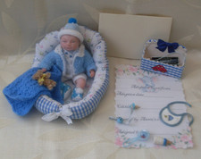 ooak 5 inch baby boy doll + accessories artist made/reborn/miniature