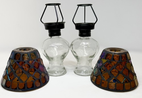 Vtg mosaic dark amber - mosaic,