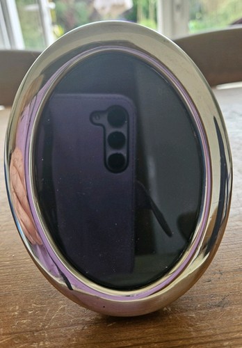 Sterling silver oval photo - silver,