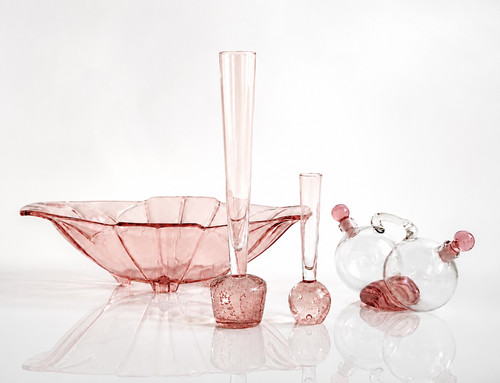 Vintage pink glass collection - pink,