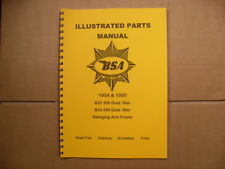 BSA B32 AND B34 GOLDSTAR PARTS BOOK FOR 1954 AND 1955 SWINGING ARM MODELS 