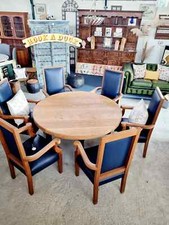 Solid Oak Round Dining Table &