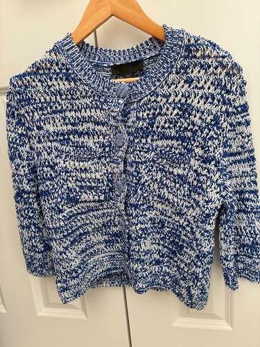 Zara blue and white cardigan