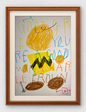 Charlie Brown Contemporary Pop Art 12" X 16" Original Art On Art Paper