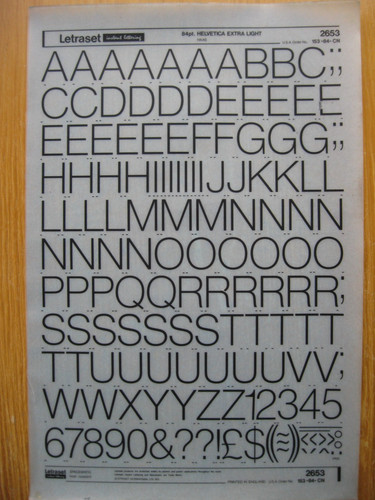 Letraset upper case num - 1, x