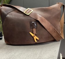 Men’s Genuine Brown Buffalo Leather Patchwork Messenger Bag, Unbranded/ Stabo Uk