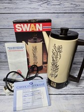 Vintage Rare Swan Herb Electric Corded Coffee Percolator Fully Tested Boxed VGC
