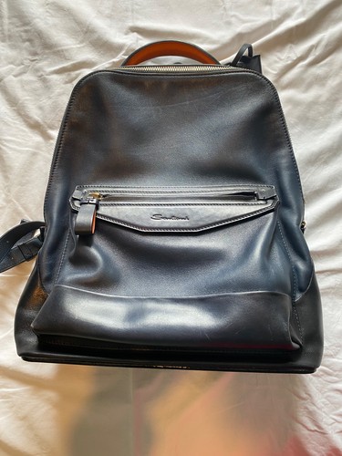 Santoni backpack blue navy - santoni, backpack,