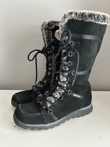 Skechers black faux fur lined - faux,