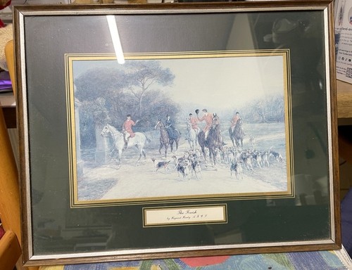 Vintage framed hunting print - framed,