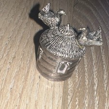 Silver Scenes Birds on A Roof