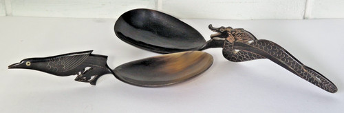Antique large serving spoons - serving,