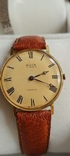 Vintage Avia 17 Jewels Incabloc Hand Wind Swiss Stunning Champagne Dial Working