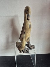 Large Duck and Duckling Figurines Wooden Effect (I1)