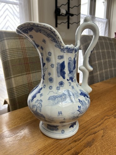 Large vintage blue - large, white
