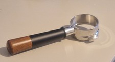 Bottomless portafilter 58mm E61, La Marzocco, Rancilio compatible walnut  handle