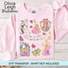 Disney Rapunzel Dtf Transfer Iron On Childrens  T-shirt Clothing
