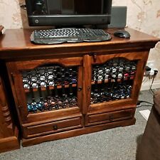 Cabinet Sheesham Wood Sideboard Cupboard TV Media Computer Unit Iron Work 