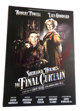 THE FINAL CURTAIN, ROBERT POWELL AND LISA GODDARD  AUTOGRAPHED 8 x 6 FLYER