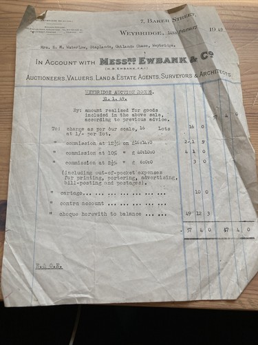 1949 billhead ewbank co - billhead, &