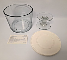 Pampered Chef, Glass Trifle Bowl With Stand & Plastic Lid, 20cm Diameter