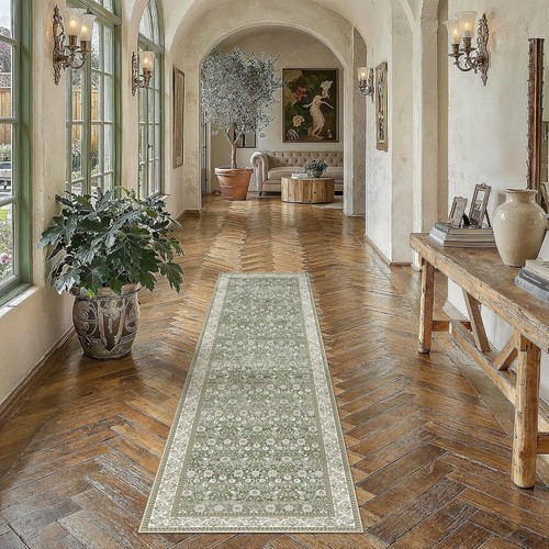 Purecozy green runner rug for - purecozy,