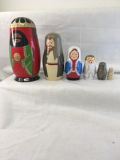 Nativity Traditional Christmas Matryoshka 6 Russian Nesting Dolls 5 - 15 cm (H12