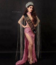 Pink full rhinestone pageant