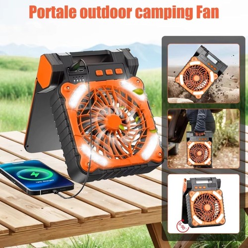 Camping fan with led lantern - with,