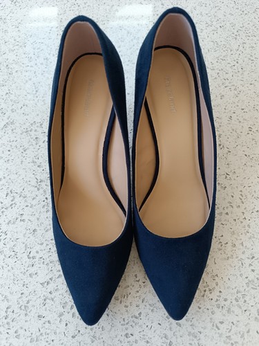 Navy suede court shoes - navy, uk