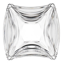 Set Of 6 Glass Side Plates Square Rippled Dessert Plates Small Glass Plates